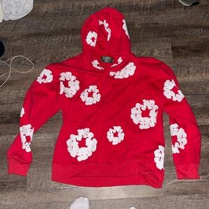 Red denim tears hoodie